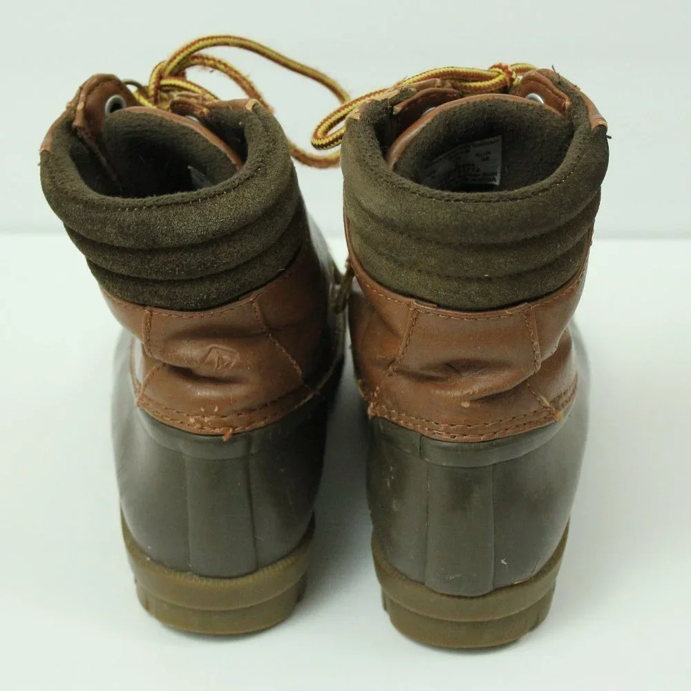 SPERRY Top-Sider Avenue Duck Boot Big Kids 3 Tan Brown Waterproof Boys Lace Up
